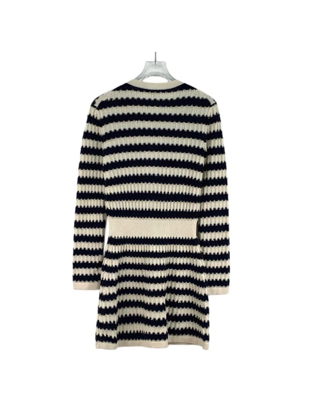 Chanel Color-Block Striped Cashmere Knit Dress